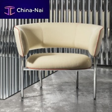Contemporary armchair FONT BOLDleatherfabricbeige