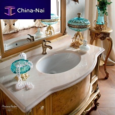 Built-in washbasin CASANOVAmarblewith adjustable mirroroval