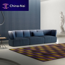 Contemporary sofa Flowerfabricleatherblack