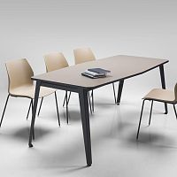 Contemporary table FORUM MINImelaminemetal baseangled