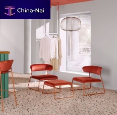 Contemporary pouf Lisafabricsteelrectangular