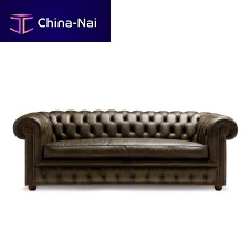 Chesterfield sofa RICHMONDfabricleatherbrown
