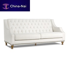 Chesterfield sofa BOLONIAfabricwhite2-person