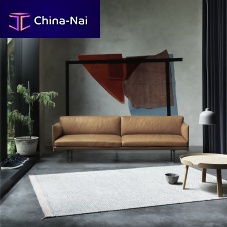 Scandinavian design sofa OUTLINEleatherbrown2-person