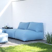Contemporary fireside chair ZIPPfabricgrayblue