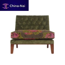 Contemporary fireside chair DAKARfabricwoodengreen