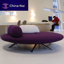 Contemporary upholstered bench FLORESfabricleatherchrome steel base