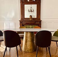 Contemporary dining table JOHANNAmarblemetal baserectangular