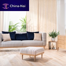 Contemporary footrest CUMULUSfabricwoodenfor hotel