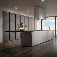 Contemporary kitchen MONOLITEoakstainless steelsteel