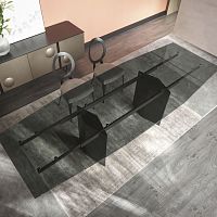 Contemporary table Miltonglasssteel baserectangular