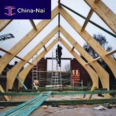 Glue-laminated wood portal frame lattice