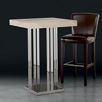 Contemporary high bar table ELBAmarblenatural stonestainless steel base