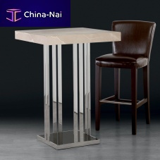 Contemporary high bar table ELBAmarblenatural stonestainless steel base