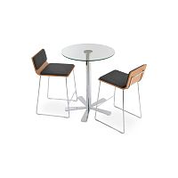 Contemporary high bar table DAISYashwalnutlacquered wood