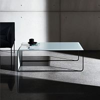 Contemporary coffee table NIDOlacquered glasscurved glasschromed metal base