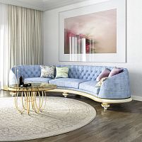 Semicircular sofa VeneziaChesterfieldfabricleather