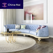 Semicircular sofa VeneziaChesterfieldfabricleather