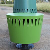 Contemporary stool TEAM+galvanised steelsteel baseCOR-TEN® base