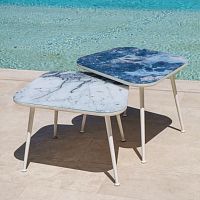 Contemporary side table FILICUDI HPLaluminum baselacquered metal base