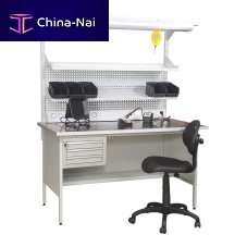 Metal workbench with tool board