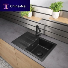 Single-bowl kitchen sink Genea 75with drainboardceramicovermount