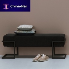 Contemporary bench CULTOVAstainless steelleather