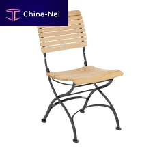 Contemporary chair Fontenayoutdoorteakpowder-coated steel base