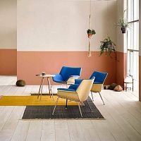 Contemporary lounge chair SWOOP fabricmetalwooden