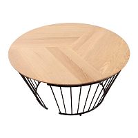 Contemporary coffee table DUVARsolid woodmetalround