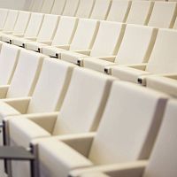Contemporary auditorium seating AUDITfabricfoamoak