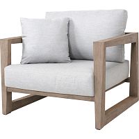 Contemporary club chair SKAALwater-repellent fabricSunbrella®teak