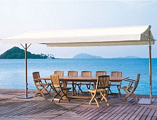 Free-standing awning BUTTERFLYmanualwhiteacrylic