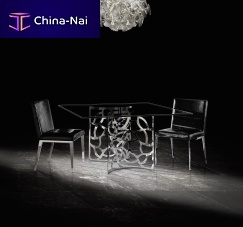 Contemporary chair GIindoorleatherchrome steel base