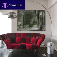 Contemporary sofa 33 CUSCINIvelvetgrayred