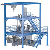Twin-screw mixer continuoussolid/liquidvertical