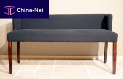 Traditional upholstered bench CLINTONfabricwith backrestgray