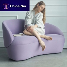 Contemporary sofa Navefabricleathergray