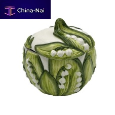 Ceramic sugar bowl LILY OF THE VALLEY