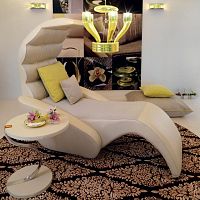 Contemporary chaise longue DIADEMAleathermetal