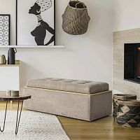 Contemporary pouf REVERSEfabricwoodenrectangular