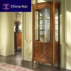 Traditional display case G 201walnutcustomwith swing doors