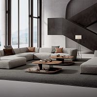 Contemporary coffee table Mintonwoodenmarblewooden base