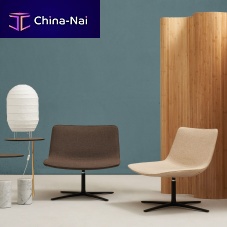Contemporary lounge chair Amelie Loungefabricchromebeige
