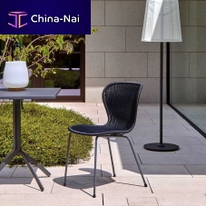 Contemporary chair OONA outdoorsynthetic rattanlacquered metal base