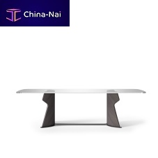Contemporary table TA71KG SHAPEwoodenglassmetal base