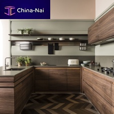 Contemporary kitchen CHRONOSsolid woodlacquered woodwalnut