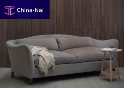 Traditional sofa MOREAU fabricbrown2-person