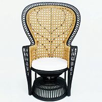 Original design chair EMMANUELEfabricrattan basehigh-back