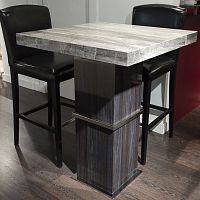 Contemporary high bar table SATURN LIGHTnatural stonewooden basesquare